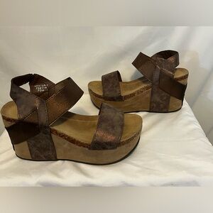 Pierre Dumas Hester-1 Brown Platform Wedge Sandal– Women’s Size 7.5M